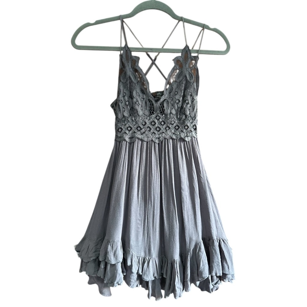 FREE PEOPLE ONE Adella Slip Dress Charcoal Purple S - Picture 5 of 15